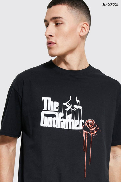 The Godfather Printed Oversize Black Tshirt