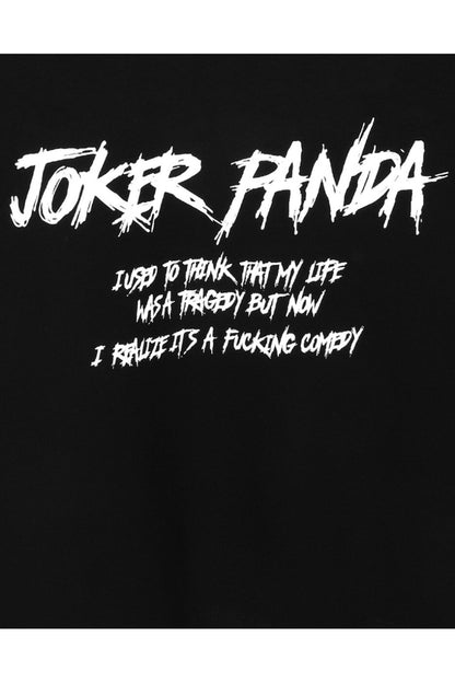 Joker Panda Back Printed Black Oversize Unisex Tshirt