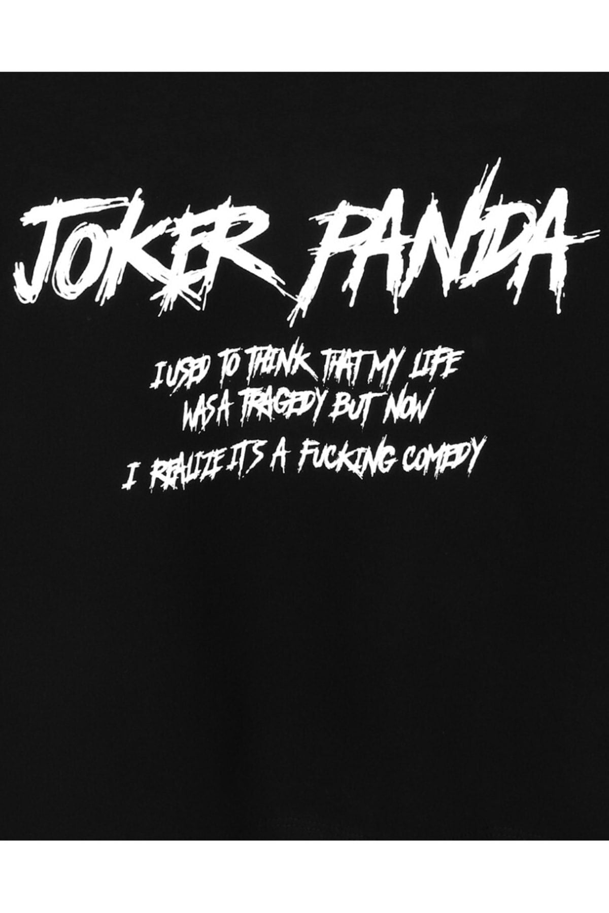 Joker Panda Back Printed Black Oversize Unisex Tshirt