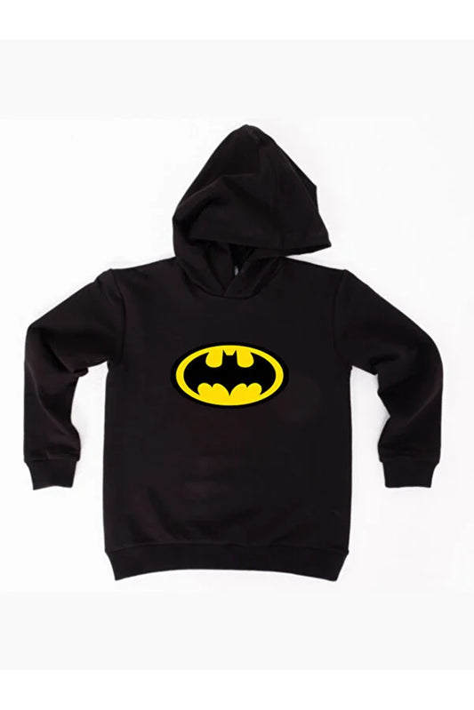 Sweat-shirt pour enfants en tissu de coton à capuche imprimé Batman